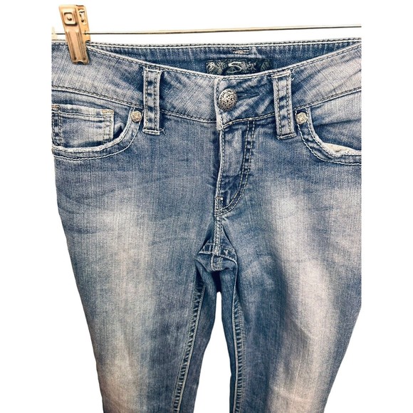 Vtg Silver Suki Denim Jeans Women 27/32 Light Wash Boot Cut Low Rise Y2K… - Picture 4 of 14